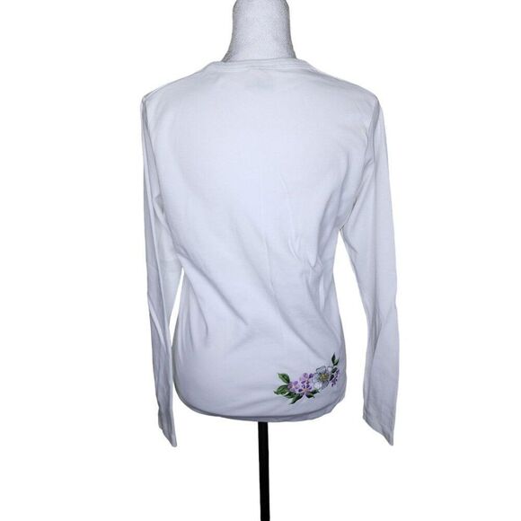 Vintage 70s Embroidered Mushroom Bunny Shirt Top Womens Size L White - Picture 5 of 9